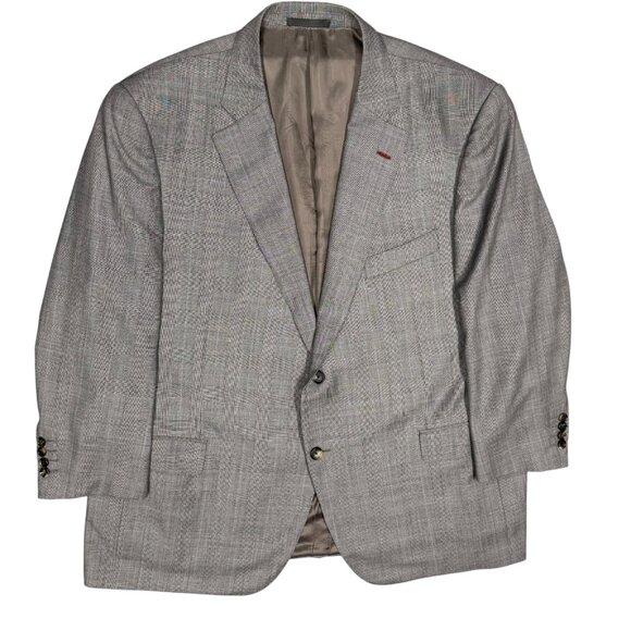 VASSI Couture Blazer Super 130's Wool Sport Coat Grey Made in Italy 52R - Picture 1 of 12